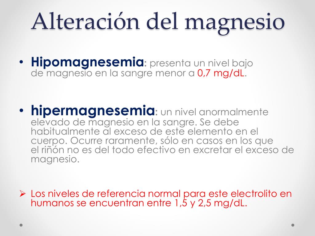 exceso de magnesio síntomas